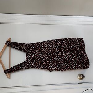 Floral corduroy skirt overall